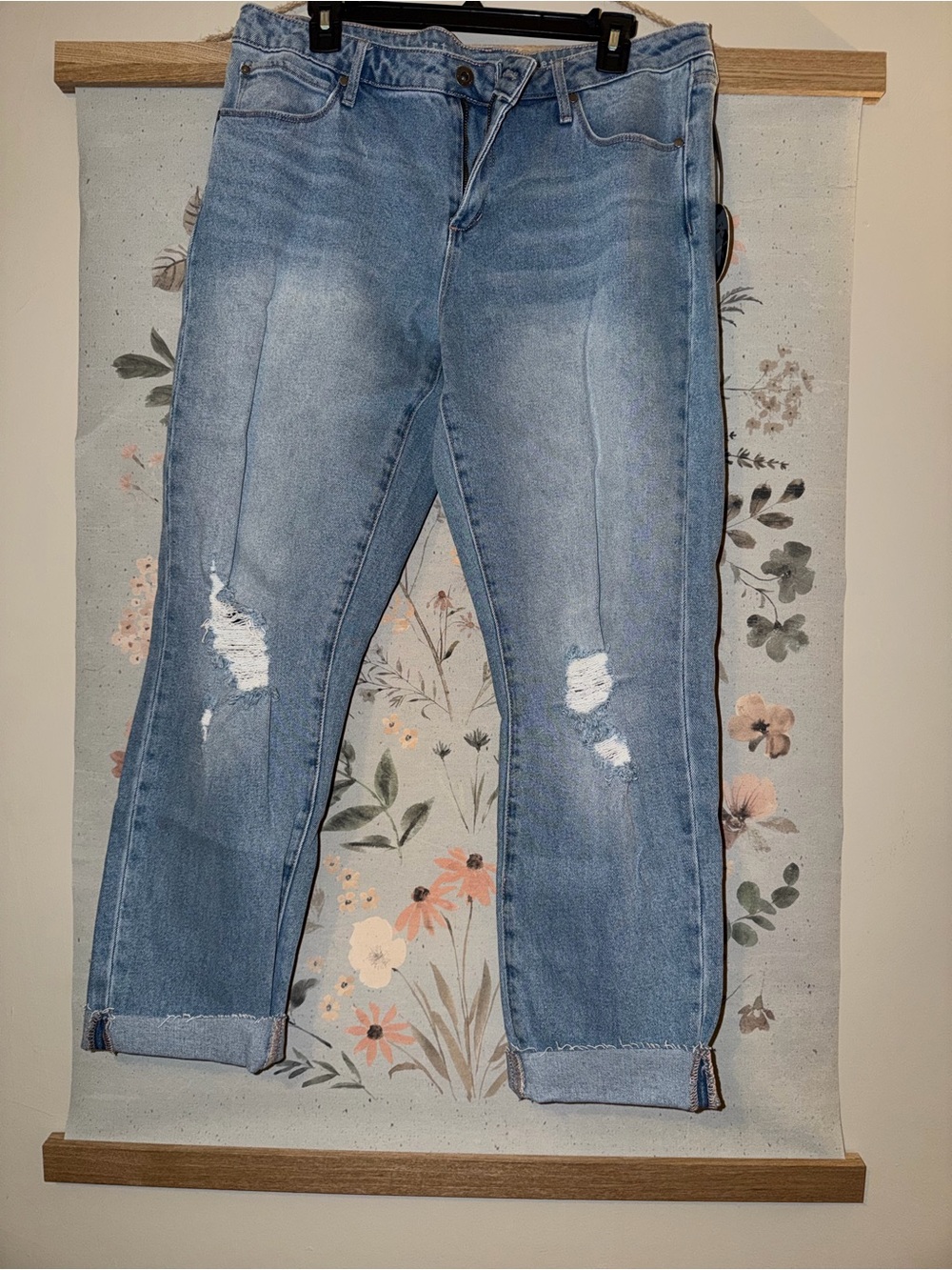 Articles Of Society Light Blue Distressed Boyfriend Jeans